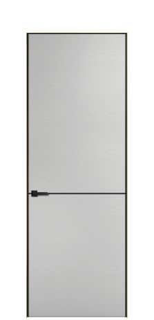 Дверь межкомнатная Слот 10-001 Цвет Ясень Телегрей Покрытие ЭМАЛИ Шпон крашеный Наличник Скрытый короб золото Цена 53190